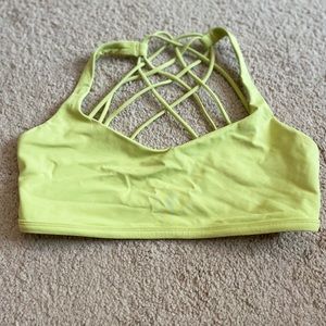 Free to be Wild Lululemon sports bra, light yellow